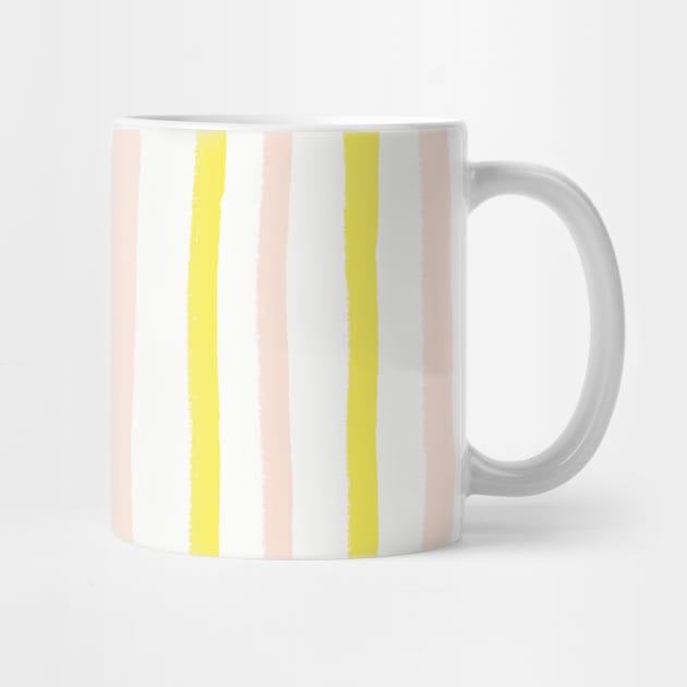 Pink Yellow Crayon Stripes by Sandra Hutter Designs
